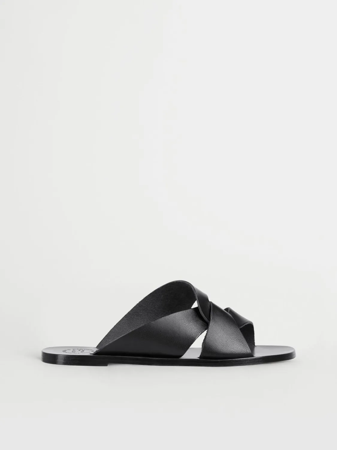 ATP Atelier Allai Lader Platta Sandaler Svart Best Sale