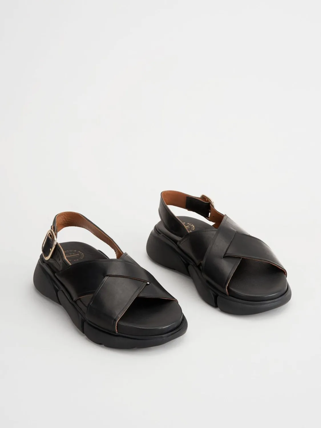 ATP Atelier Barisci Lader Chunky Sandaler Svart Best Sale
