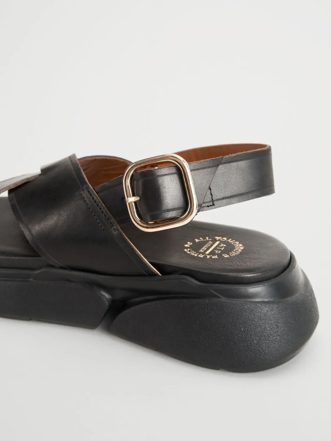 ATP Atelier Barisci Lader Chunky Sandaler Svart Best Sale