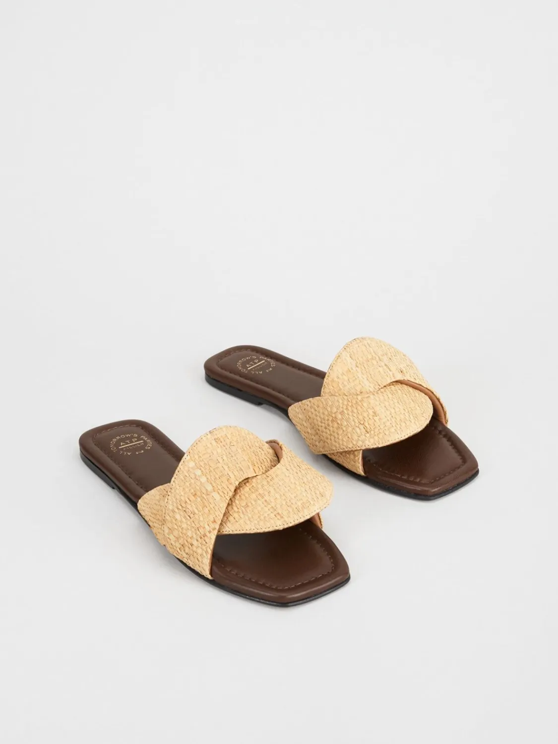 ATP Atelier Capurso Raffia Platta Sandaler Naturlig New