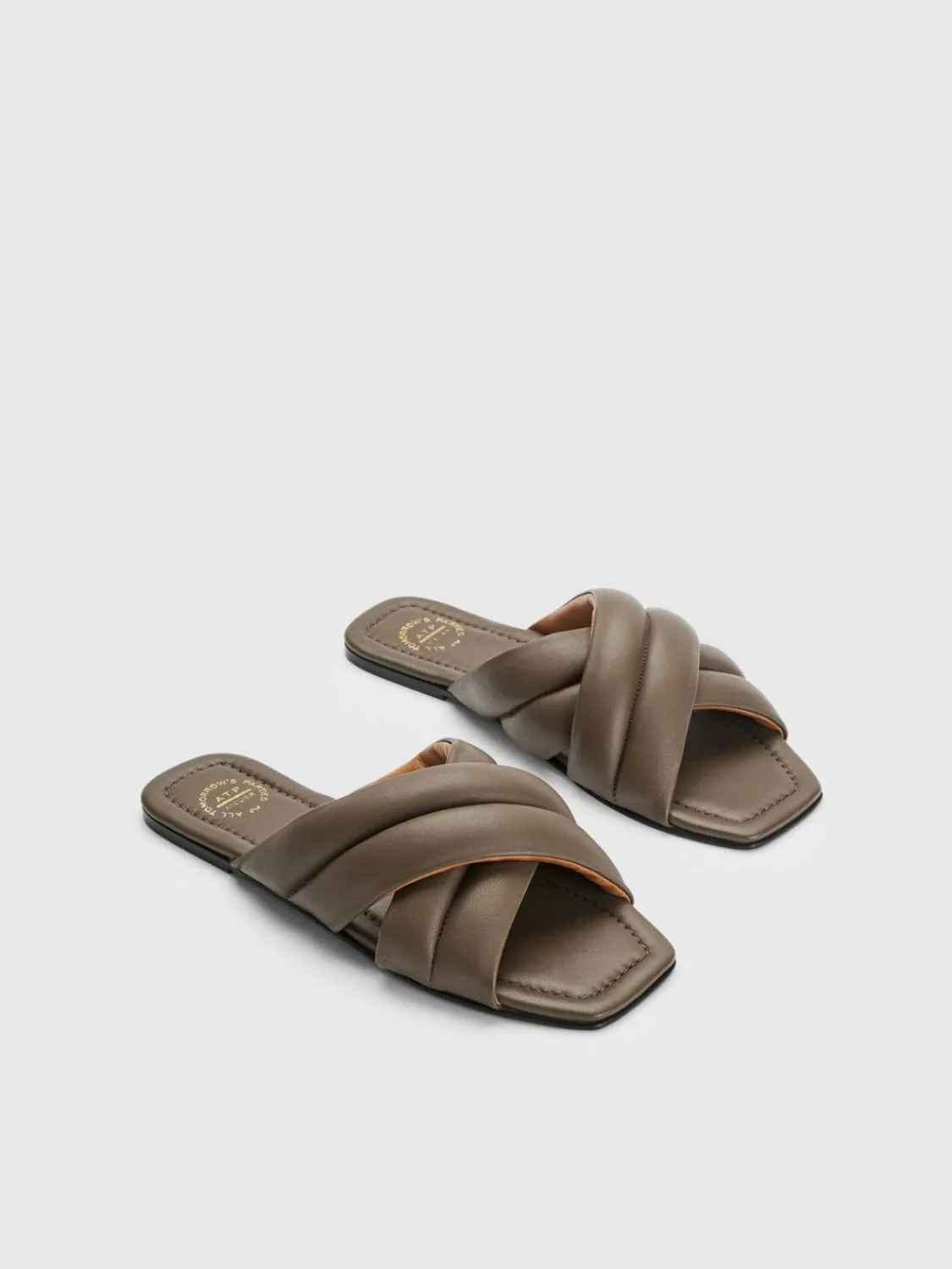 ATP Atelier Cotti Nappa Platta Sandaler Kaki Brun Shop