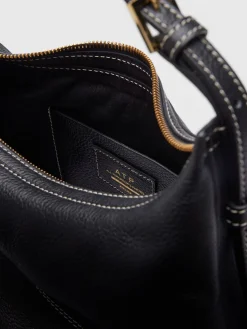 ATP Atelier Liveri Grained Leather Small Hobo Bag Svart/Kontrastsom Store