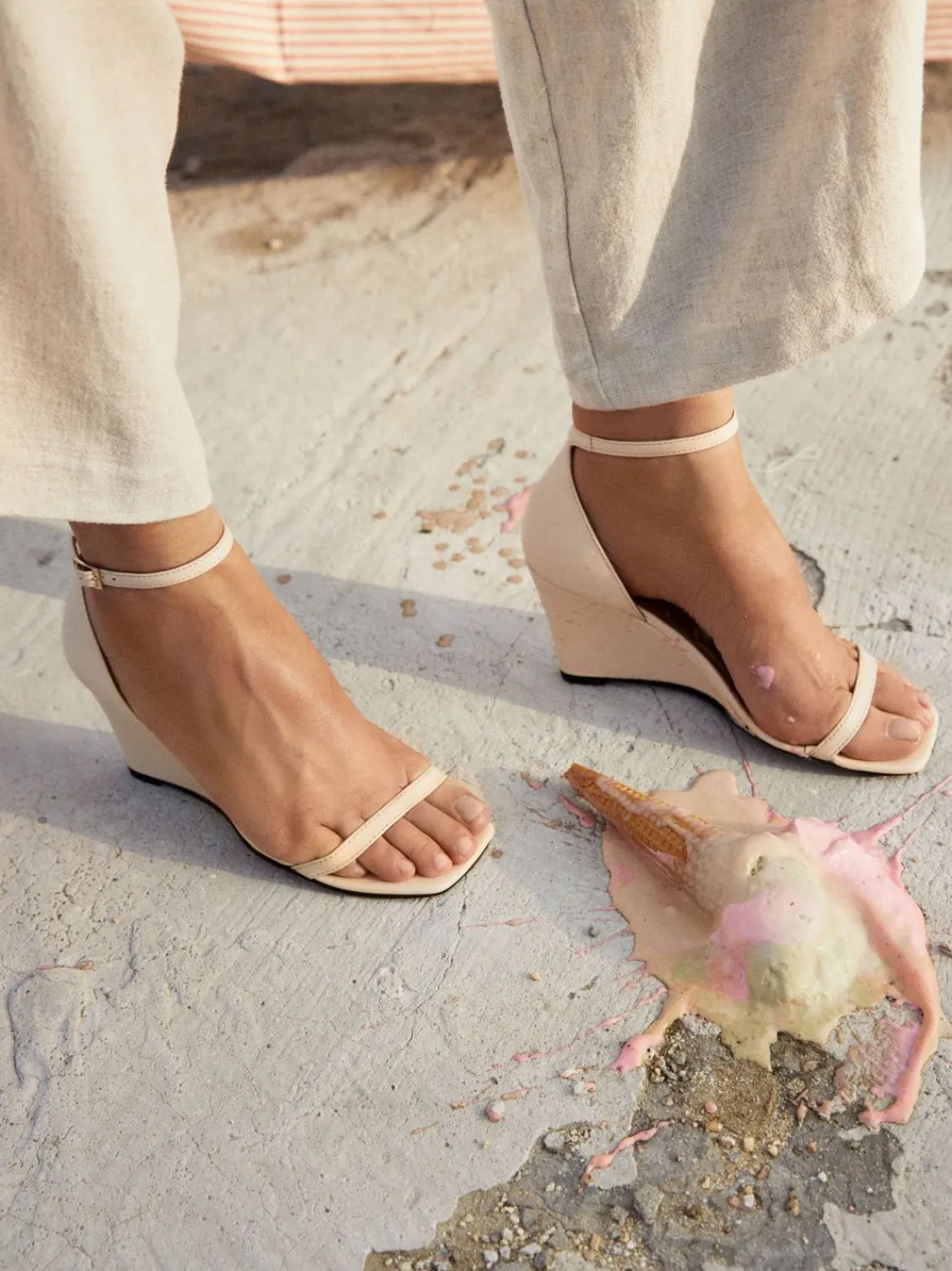 ATP Atelier Morcone Nappa Wedge Sandaler Kalksten Fashion