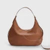 ATP Atelier Potenza Grained Leather Large Hobo Bag Brandy/Kontrastsom Clearance