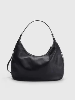 ATP Atelier Potenza Grained Leather Large Hobo Bag Svart/Kontrastsom Discount
