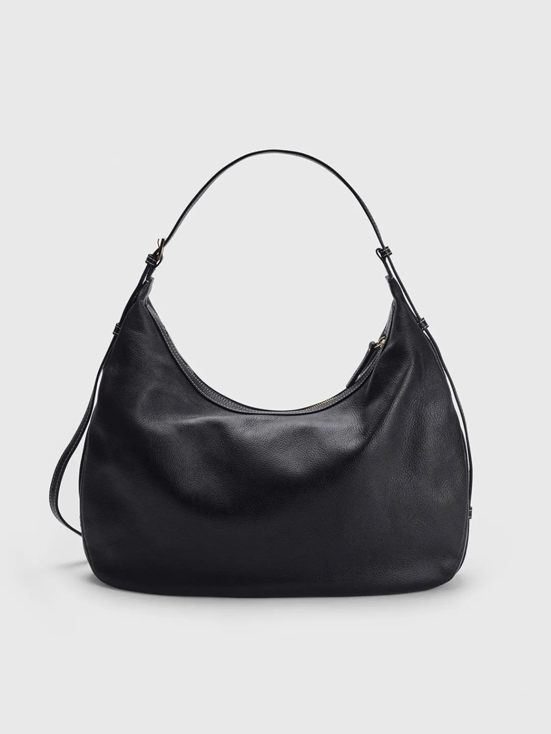 ATP Atelier Potenza Grained Leather Large Hobo Bag Svart/Kontrastsom Discount