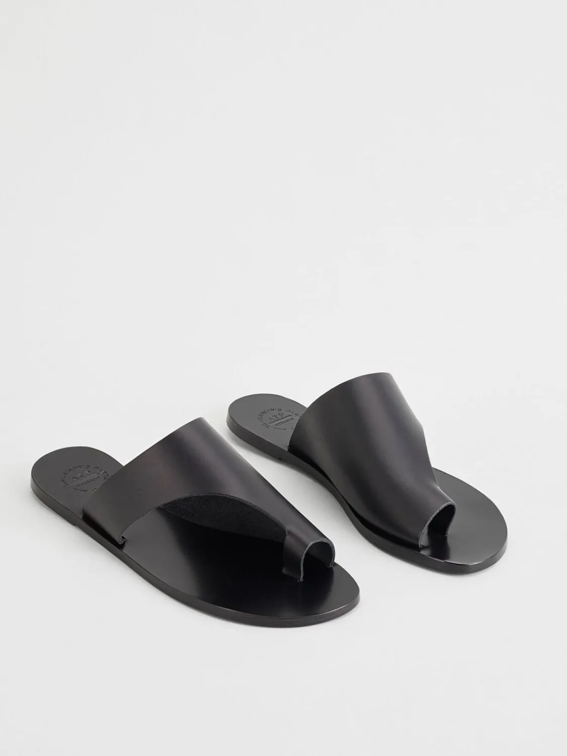 ATP Atelier Rosa Skinnsandaler Svart Best Sale