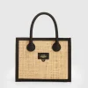 ATP Atelier Scario Raffia/Minihandvaska I Lader Natur/Svart Cheap