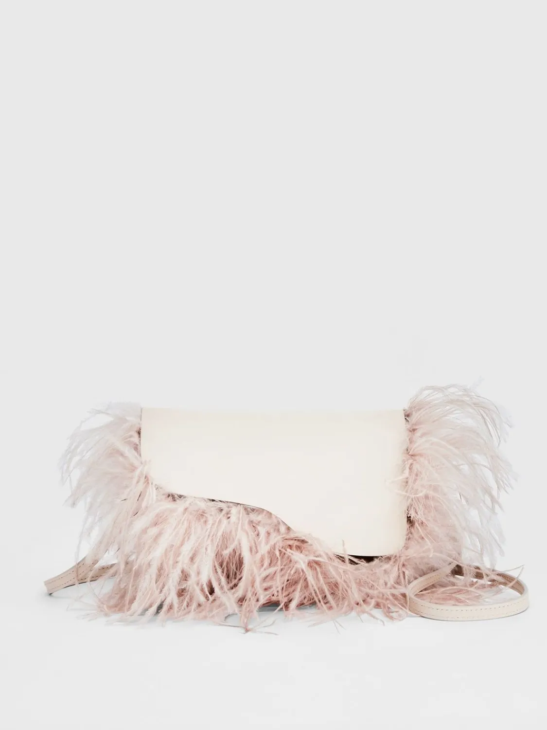 ATP Atelier Scarlino Nappa/Feathers Pouch Bag Kalksten Best Sale