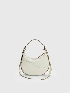 ATP Atelier Silea Grained Leather Mini Hobo Bag Bianco/Kontrastsom Shop