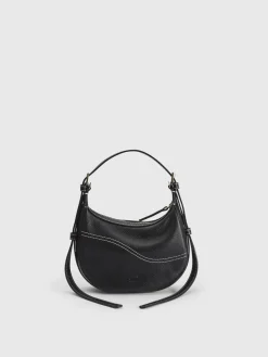 ATP Atelier Silea Grained Leather Mini Hobo Bag Svart/Kontrastsom Cheap