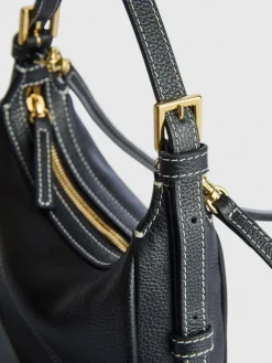 ATP Atelier Silea Grained Leather Mini Hobo Bag Svart/Kontrastsom Cheap